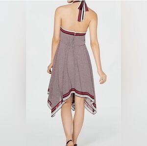 Michael Kors Cocktail Dress Size XS Border-Print Handkerchief Hem Lined